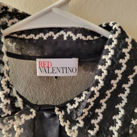 RED Valentino Black and White Chevron Dress - Picture 5 of 13